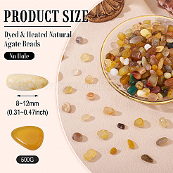250 g de cuentas de ágata natural teñidas y calentadas&nbsp;G-TA0002-73G
