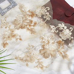 2 Paar 3D-Blumen-Stickerei-Applikationen aus Polyester zum Aufnähen&nbsp;DIY-GF0013-15