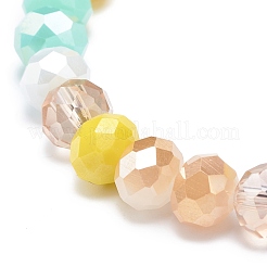 Bracelet extensible en perles rondelles de verre pour femme&nbsp;BJEW-JB08709