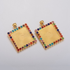Aluminium-Anhänger Fassungen für Cabochons&nbsp;ALRI-TAC0001-05B-G