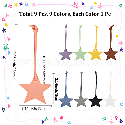 9 ciondolo decorativo in pelle PU a forma di stella in 9 colori&nbsp;HJEW-CL0001-01