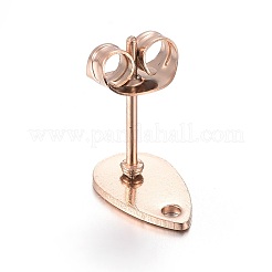 Boucles d'oreilles à tige en acier inoxydable 304 avec placage ionique (IP)&nbsp;STAS-L211-05B-RG
