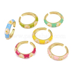 Bagues de manchette ouvertes en laiton pour femmes&nbsp;RJEW-K305-03B-G