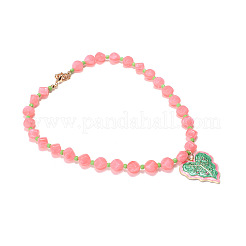 Collana da donna con ciondolo a foglia in lega smaltata&nbsp;WG16F8F-01