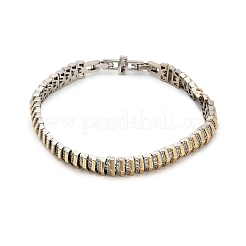 Messing Micro Pave klare Zirkonia Gliederketten Armbänder&nbsp;BJEW-B145-05