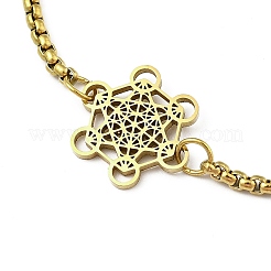 Pulseras de cadena de palomitas de maíz de acero inoxidable 201 para mujer&nbsp;BJEW-M044-02G