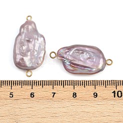 Natürliche Süßwasserperle Keshi Perlennuggets Verbinder Charms&nbsp;STAS-D378-14G