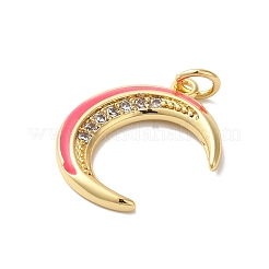 Mondgestell-Beschichtung Messing Micro Pave Zirkonia Emaille Anhänger&nbsp;KK-G504-06G-04
