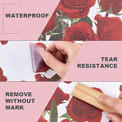 Selbstklebende dekorative Aufkleber aus PVC mit Rosen&nbsp;DIY-WH20031-045