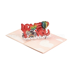Rechteckige 3D-Popup-Grußkarte aus Papier&nbsp;AJEW-F064-01D