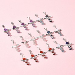 20 pz 5 stili angelo corniola naturale e quarzo rosa e quarzo e lapislazzuli e ametista ciondolo decorazioni&nbsp;HJEW-FS00014