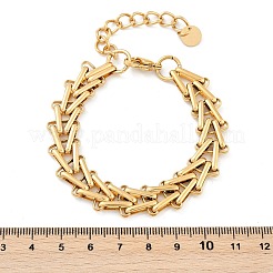 Bracciali in acciaio inox 304 con catene a forma di grano per donna&nbsp;BJEW-F488-39G