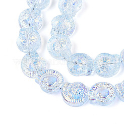 Chapelets de perles en verre transparent électrolytique&nbsp;EGLA-S190-05H