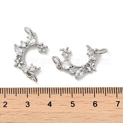 Crémaillère placage laiton pavé clair zircone cubique connecteur breloques&nbsp;KK-K273-08P