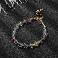 Braccialetti elasticizzati con perline in acrilico e semi&nbsp;BJEW-JB10026