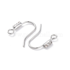 Ganci per orecchini in ottone con zirconi cubici trasparenti&nbsp;KK-Z084-10P
