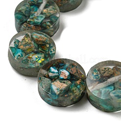Diaspro imperiale naturale tinto con fili di perline di resina&nbsp;G-G083-E01-01
