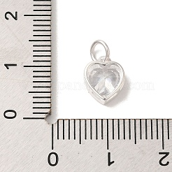 925 Herzanhänger aus Sterlingsilber mit Zirkonia und Biegeringen.&nbsp;FIND-U013-10S-05
