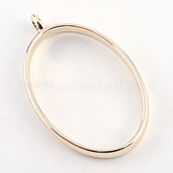 Rack-Beschichtung Legierung ovale offene Rückseite Lünette Anhänger&nbsp;X-PALLOY-S047-26E-FF