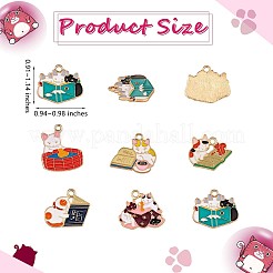 24 stücke emaille katze charme anhänger niedliche legierung emaille tier charme katze anhänger gemischte form für schmuck halskette armband ohrring machen handwerk&nbsp;JX341A