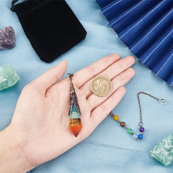 1 pendule de radiesthésie en pierre précieuse naturelle pour chakra&nbsp;AJEW-SC0002-31R