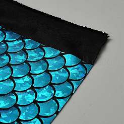 Funkelnder Spandex-Meerjungfrau-bedruckter Fischschuppenstoff mit Hologramm&nbsp;DIY-WH0622-023A