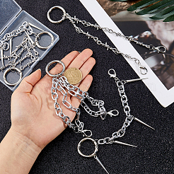 6 Stück Aluminiumketten in 3 Stilen für Jeanshosen&nbsp;HJEW-HS00087