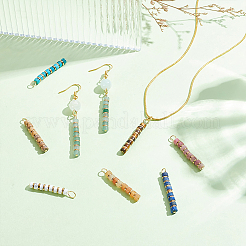 16 pendentif en perles heishi en hématite synthétique non magnétique et pierres précieuses mélangées naturelles de 8 styles&nbsp;PALLOY-GA00027