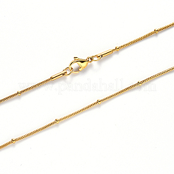 Collier à chaîne serpent ronde en acier inoxydable 304 avec placage sous vide PVD&nbsp;NJEW-S420-009B-G