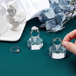 2 Stück transparentes Acryl-Ring-Präsentationsgestell in 2 Stilen&nbsp;AJEW-FG0001-60