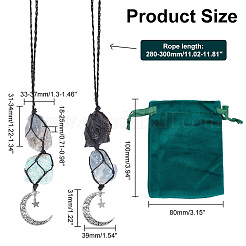 2 pz 2 decorazioni pendenti in cotone intrecciato&nbsp;HJEW-AR0001-11B