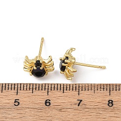 Messing-Mikro pflastern Zirkonia Bolzenohrringe&nbsp;LS-EJEW-Z156-02G-01