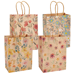 16 Stück Papiertüten mit Blumendruck und Griffen in 4 Stilen&nbsp;ABAG-BBC0001-30