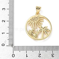 Pendentifs avec zircon cubiques à micro-pavés en laiton&nbsp;KK-S337-08G-G