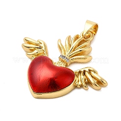 Pendentifs avec zircon cubiques à micro-pavés en laiton&nbsp;KK-P303-15C-G