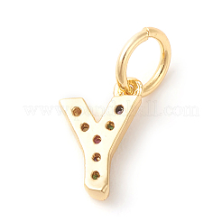 Messing Mikropflaster bunte Zirkonia Charms&nbsp;LS-ZIRC-F092-01-Y