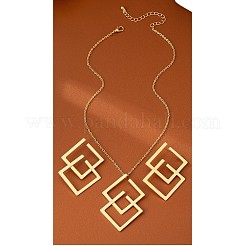 Collana con ciondolo in lega a rombo e set di orecchini a bottone&nbsp;FS-WG67473-01
