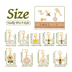 9 pz 9 stile lega smalto pendente decorazione&nbsp;HJEW-CD0001-01