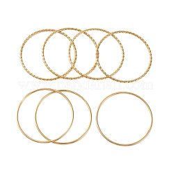 Juego de 7 anillo y brazalete de acero inoxidable 304 con revestimiento al vacío de PVD para mujer&nbsp;BJEW-A011-14D-G