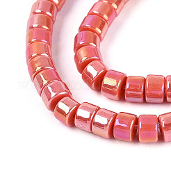 Brins de perles en verre opaque plaquées de couleur AB&nbsp;GLAA-T026-3x6mm-PM