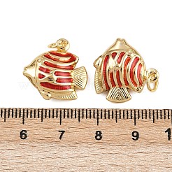 Ciondoli a forma di pesce in ottone smaltato&nbsp;KK-I377-05G-B