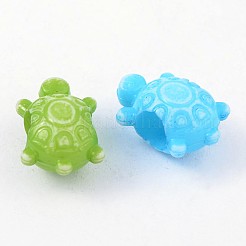 Großes Loch undurchsichtigen Fertigkeitart Acryl Schildkröte europäischen Perlen&nbsp;SACR-R697-M64