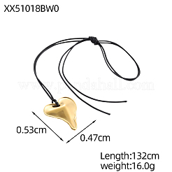 Collares colgantes de corazón de acero inoxidable 304&nbsp;NJEW-OY002-53G