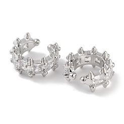 Fence Messing-Ohrringe mit Mikropavé und Zirkonia für Damen&nbsp;EJEW-E310-14P