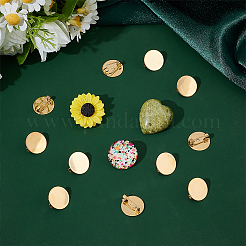24 Stück Broschen-Cabochon-Fassungen aus Edelstahl 304&nbsp;STAS-UN0063-68A-G