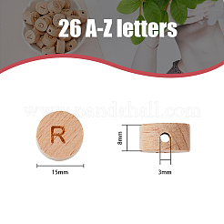 78 Stück 26 Stile ungefärbte Holzperlen&nbsp;WOOD-HY0001-08