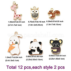Colgantes de esmalte de aleación 12pcs 6 estilos&nbsp;ENAM-FP0002-47