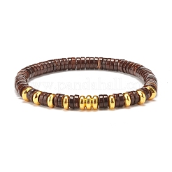 2 pièces 2 styles turquoise synthétique (teint) et ensembles de bracelets extensibles en noix de coco naturelle&nbsp;BJEW-JB07627