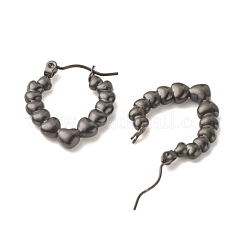 Orecchini a cerchio a goccia in acciaio inossidabile 304 con placcatura ionica (ip) per donna&nbsp;EJEW-K242-04B