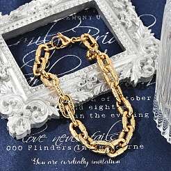 Bracciali a catena in acciaio inossidabile 304 per donna e uomo&nbsp;BJEW-F488-33G